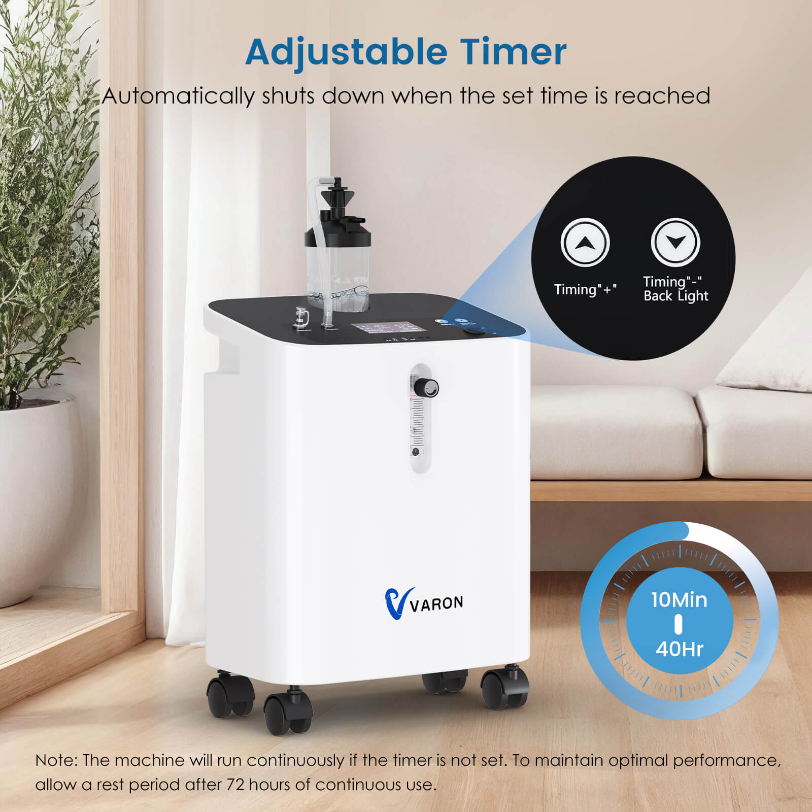 VARON JAY-3EW Home Oxygen Concentrator | 1-10 Settings