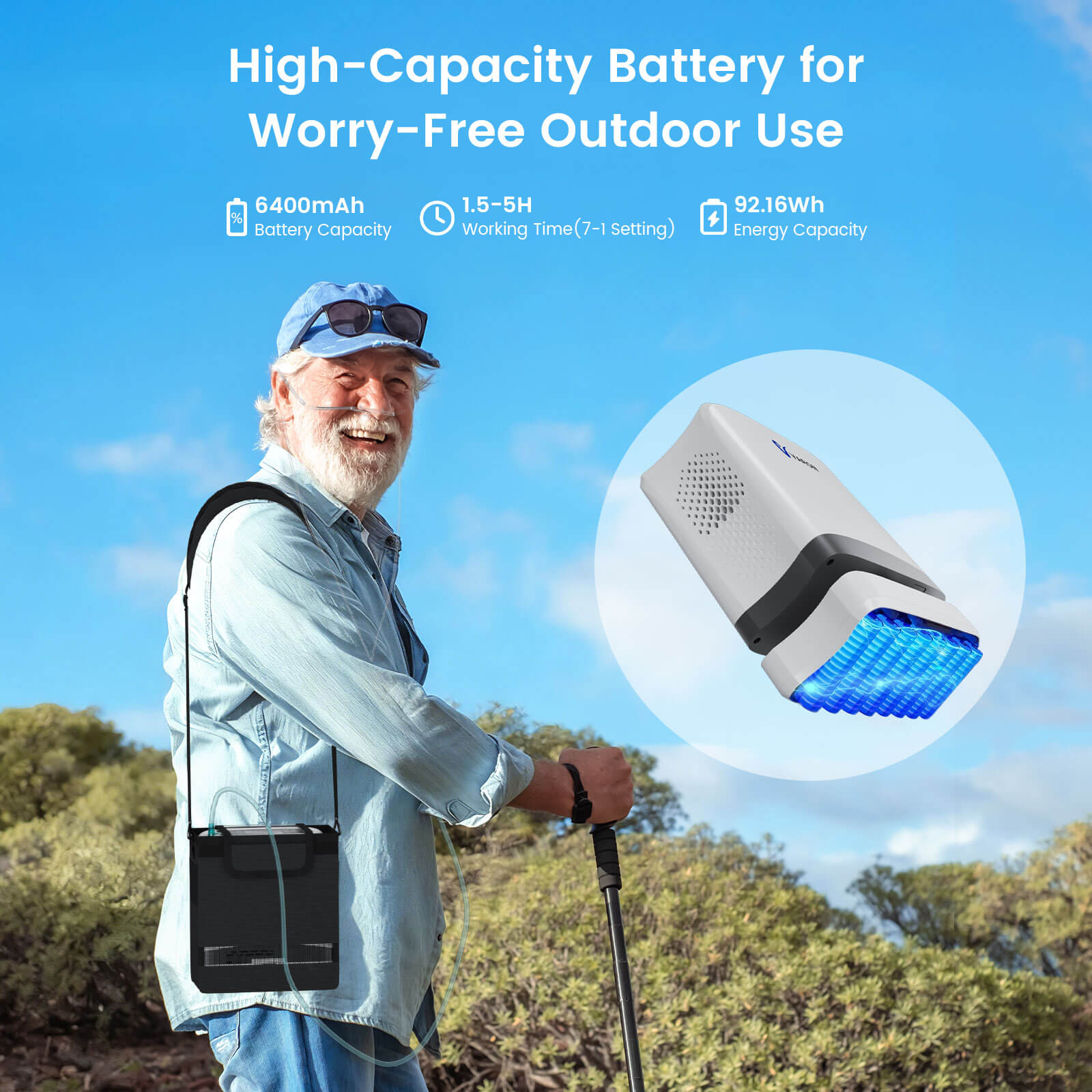 VARON 1-7L Portable Oxygen Concentrator VP-8 lite