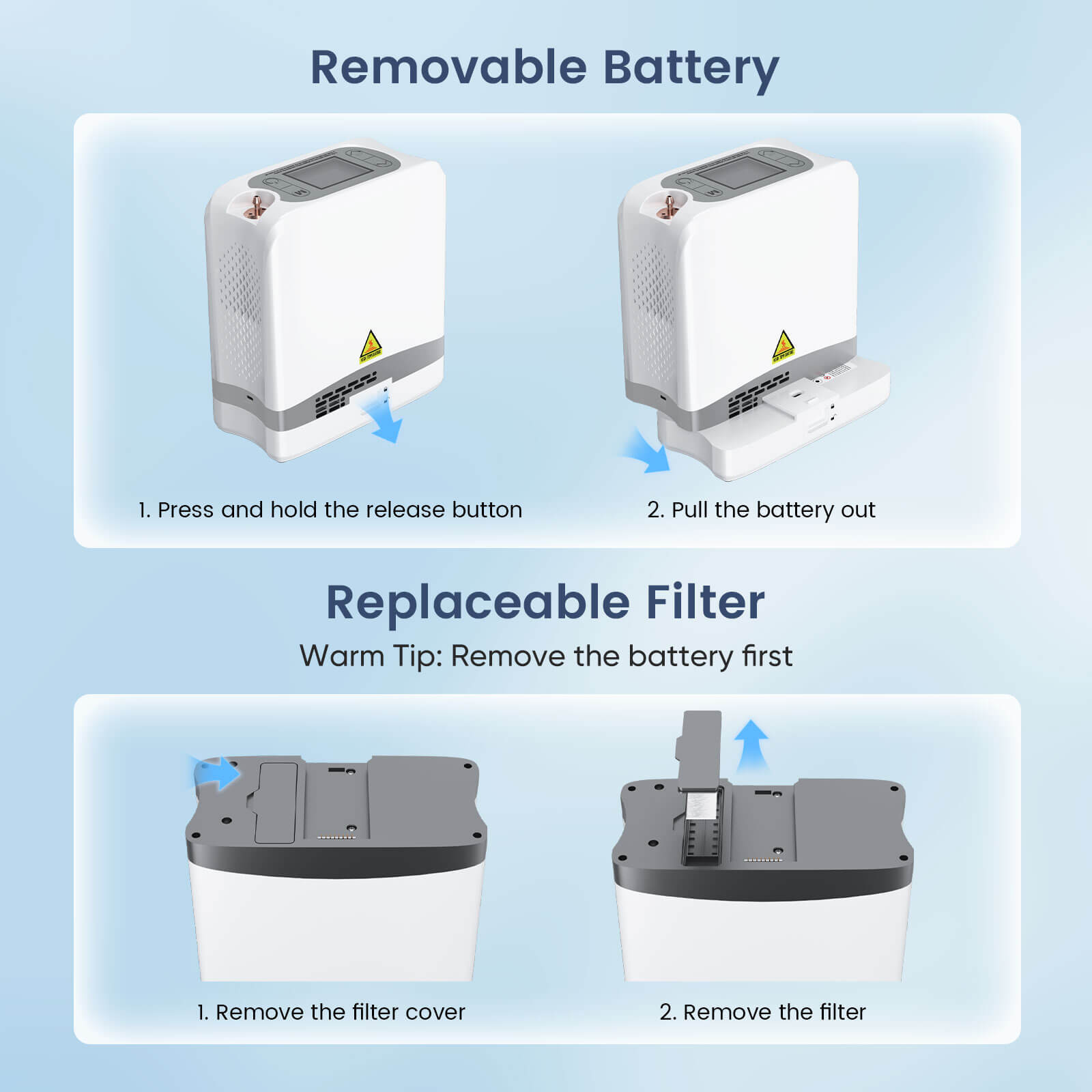 VARON 1-7L Portable Oxygen Concentrator VP-8 lite