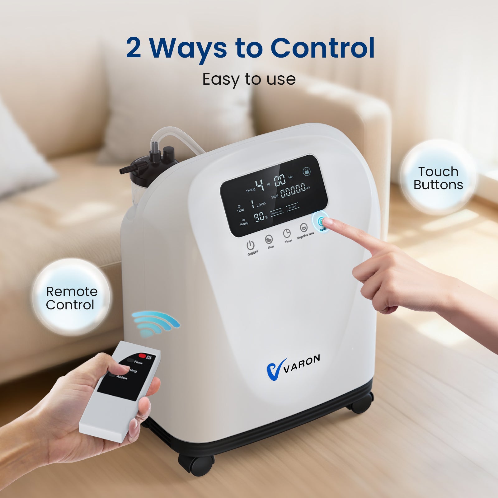 VARON 1-9L Continuous Home Oxygen Concentrator VH-4
