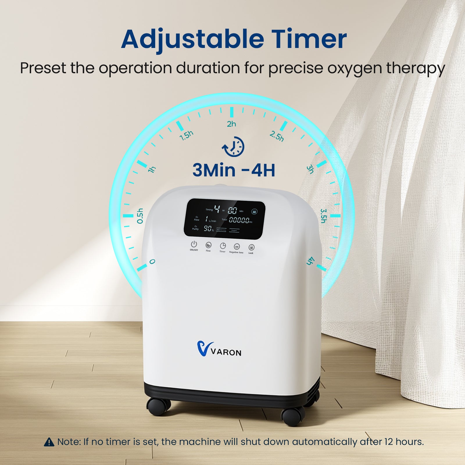 VARON 1-9L Continuous Home Oxygen Concentrator VH-4