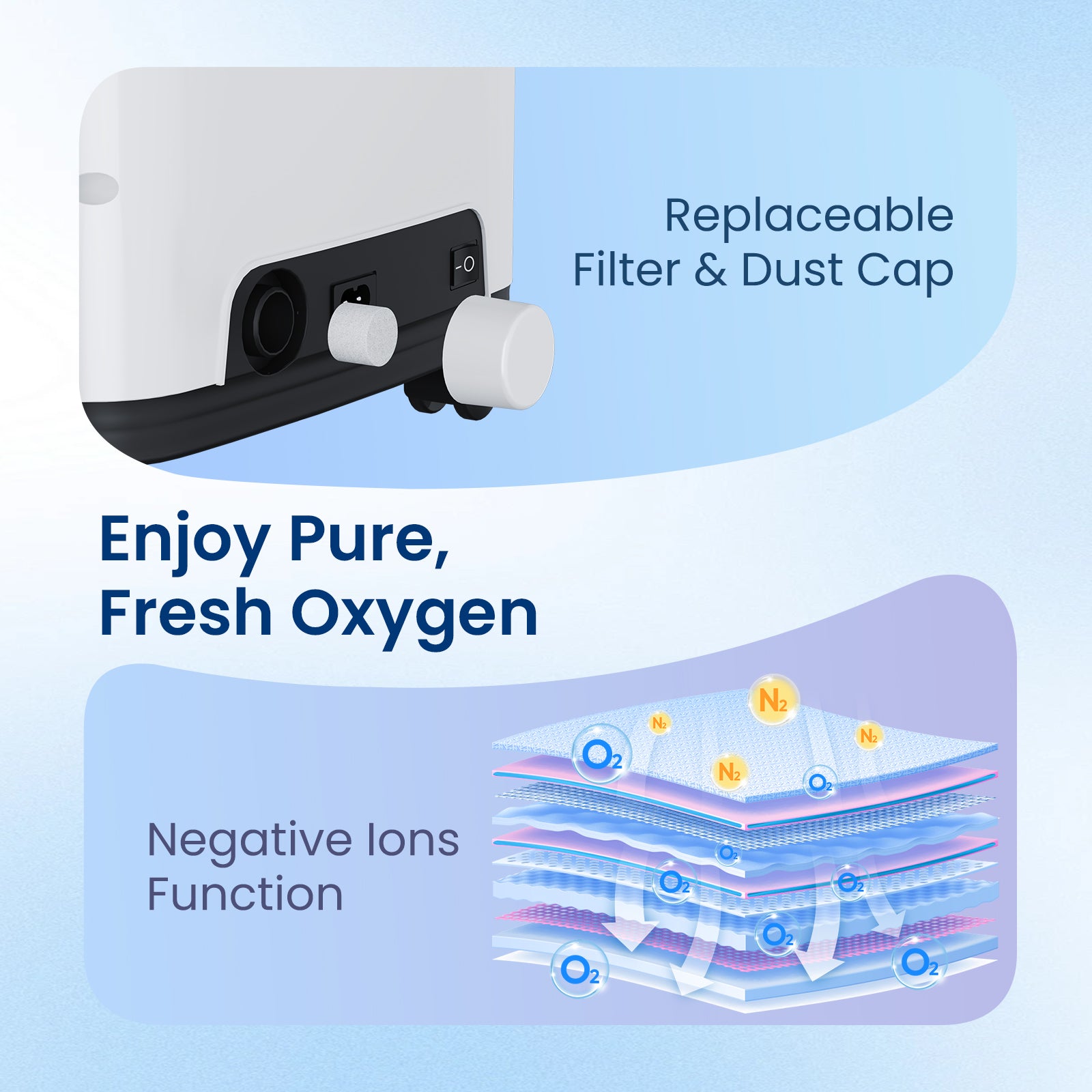 VARON 1-9L Continuous Home Oxygen Concentrator VH-4