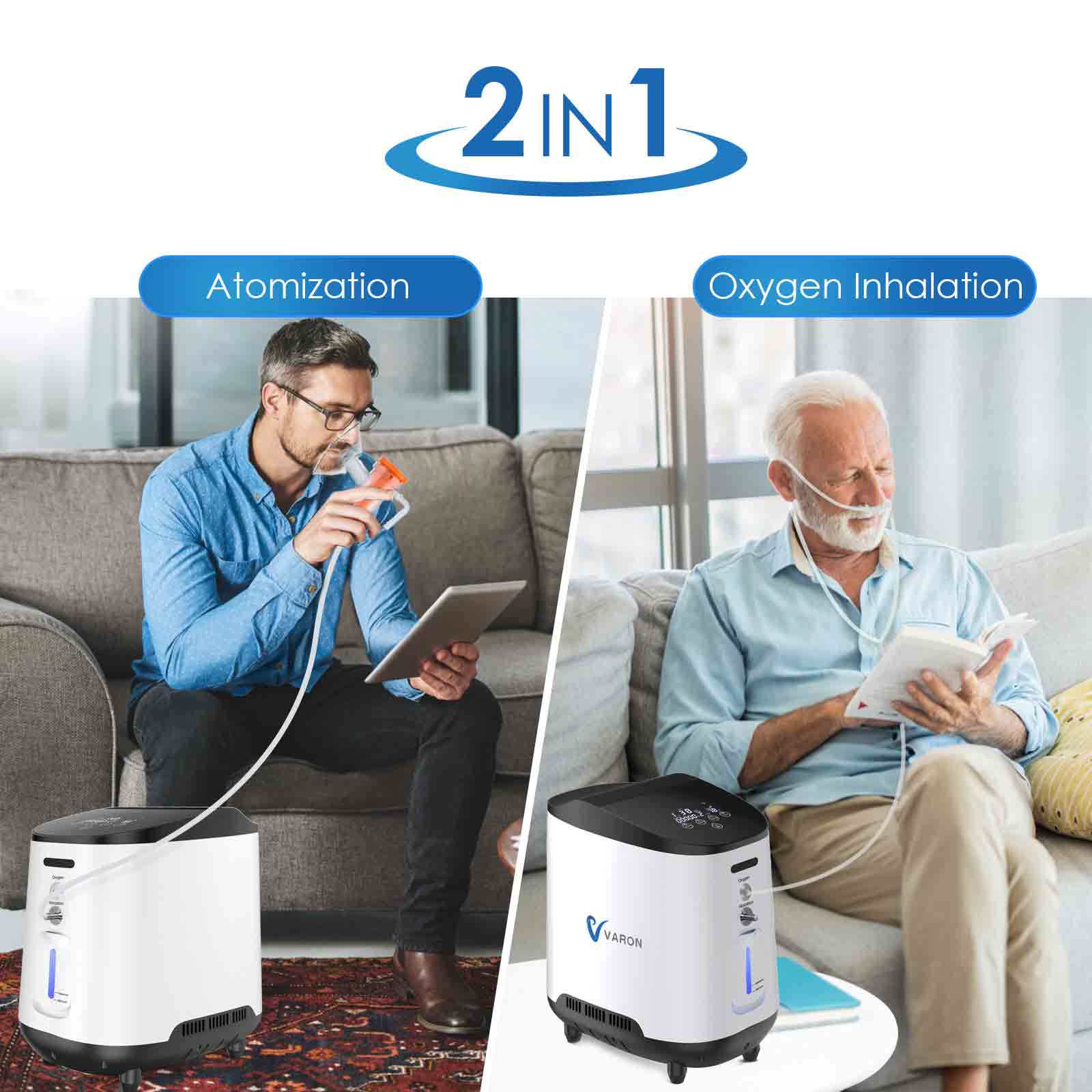 VARON 1~7L/Min Home Oxygen Concentrator 105W