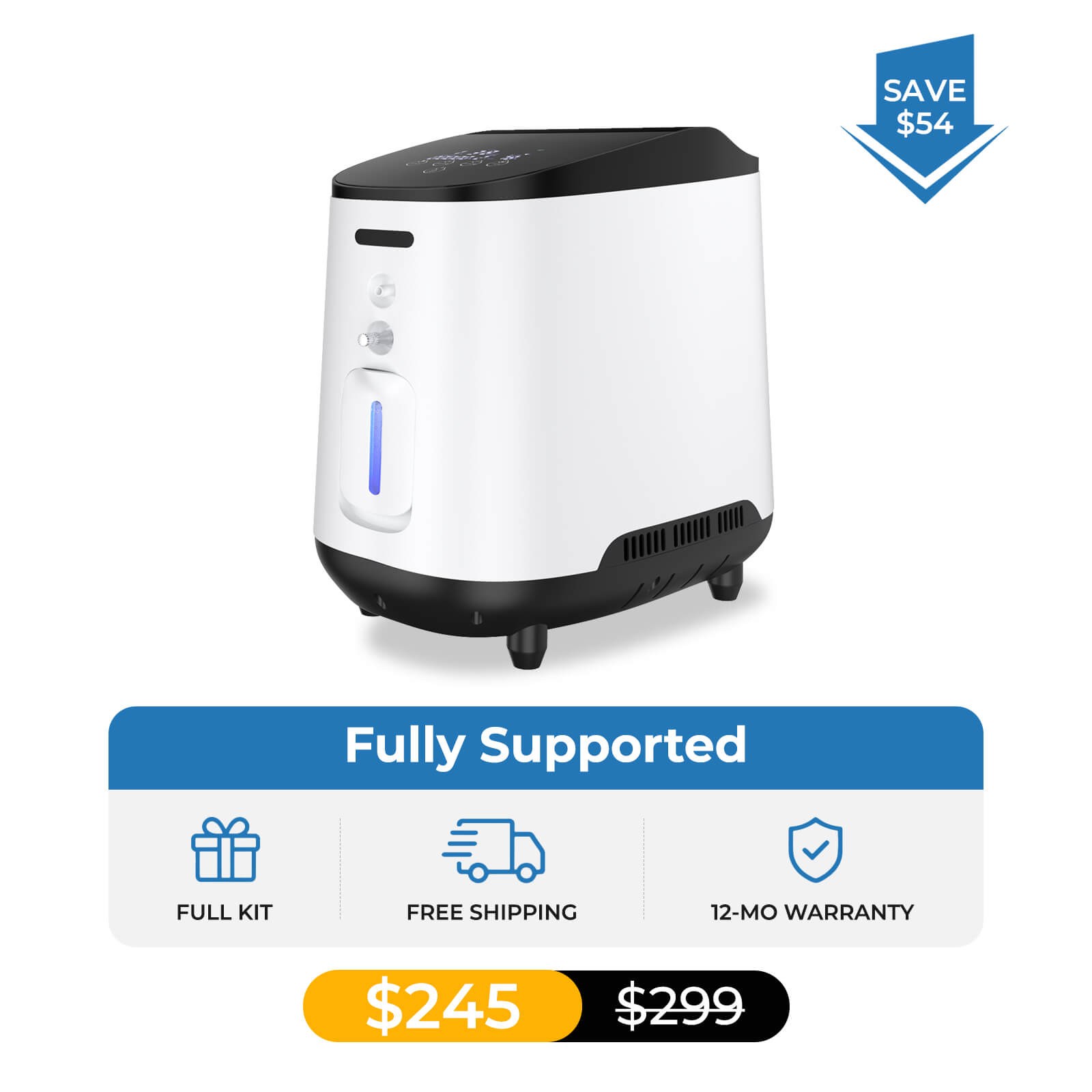 VARON 1~7L/Min Home Oxygen Concentrator 105W