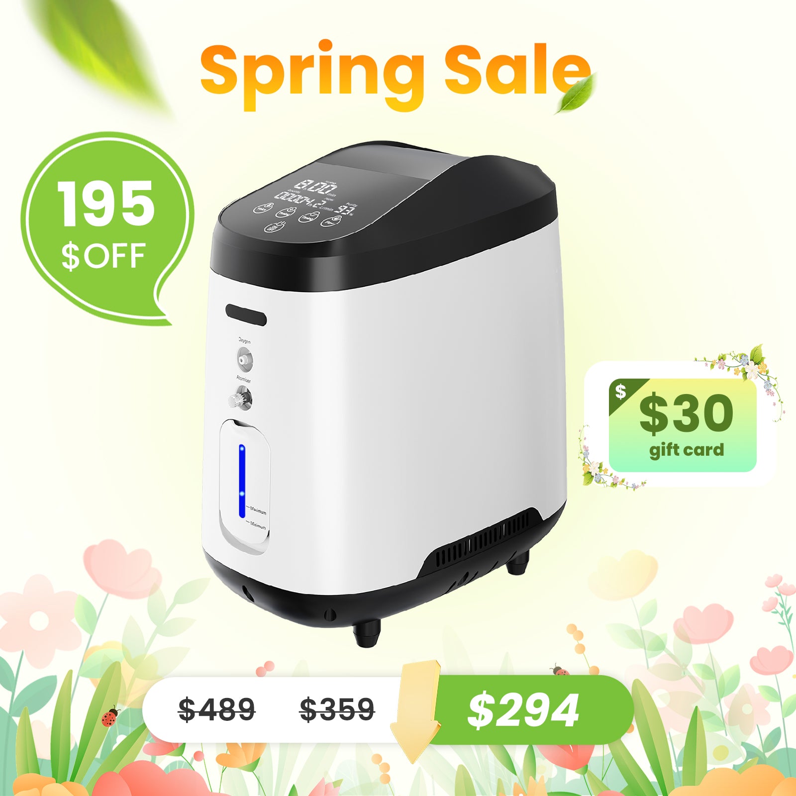 VARON 1-8L/Min Home Oxygen Concentrator 105W Pro