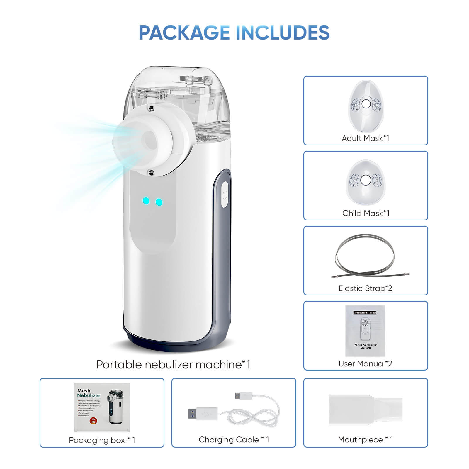 Rechargeable Portable Nebulizer MY-132B for Adults & Kids