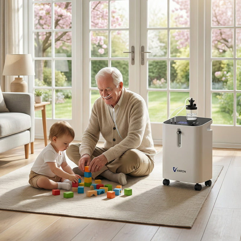 VARON Serene 3 Quiet Home Oxygen Concentrator | 1-10L/min Flow Settings