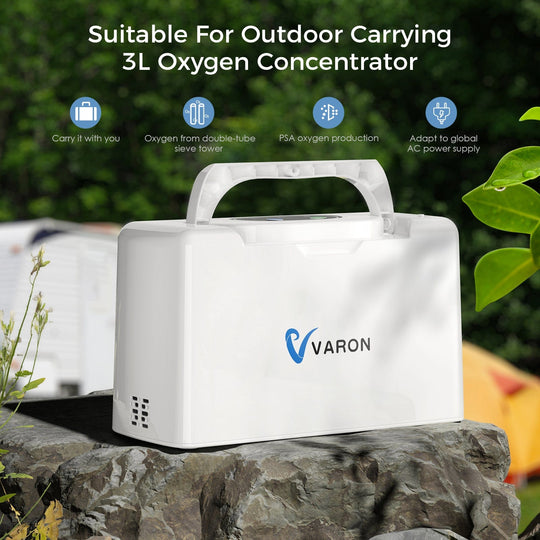 VARON 3L/min Portable Oxygen Concentrator NT-05+Extra 8-Cell Battery