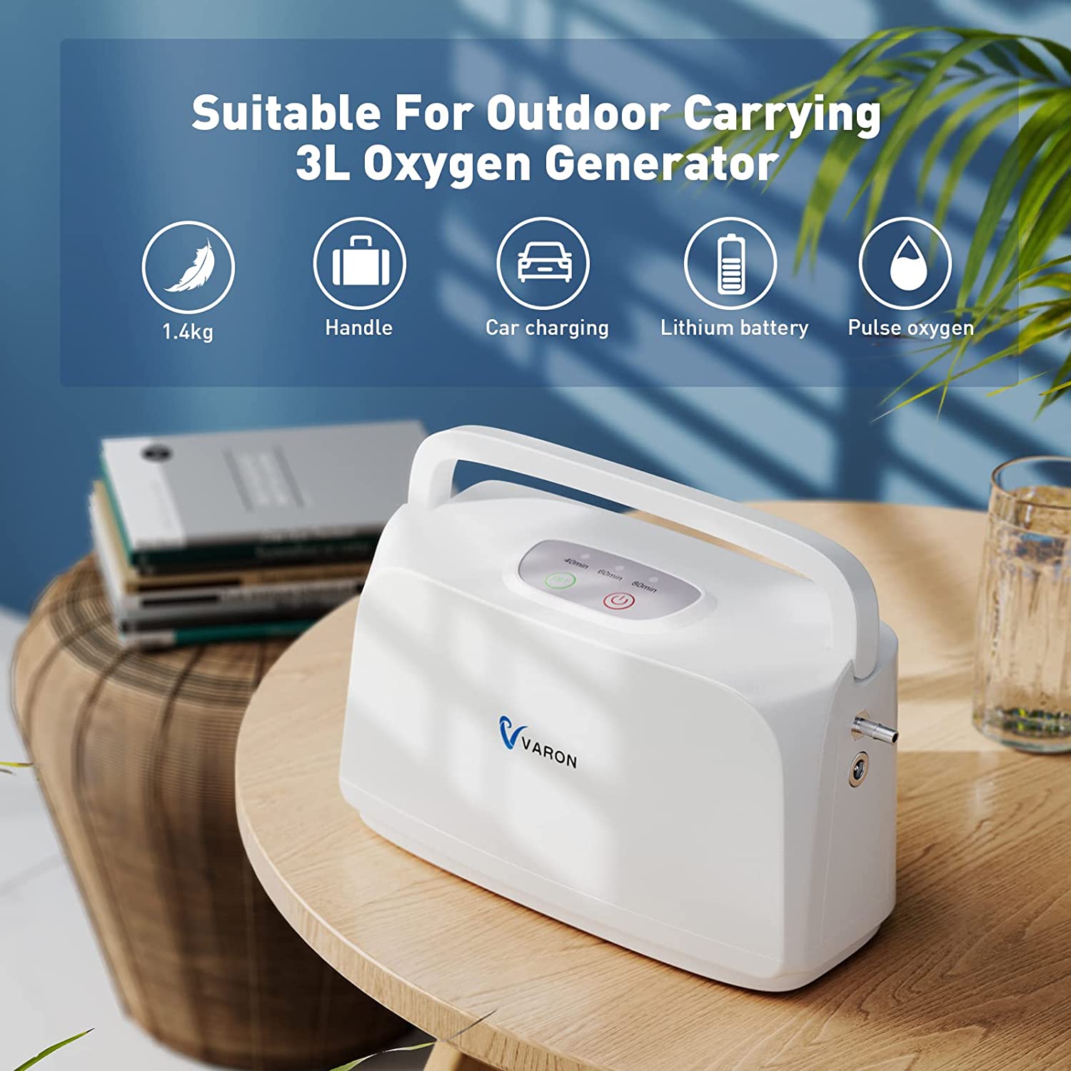 VARON 3L/min Portable Oxygen Concentrator NT-03