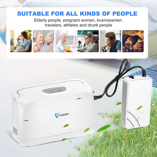 VARON 3L Portable Oxygen Concentrator NT-03+Extra 8-Cell Battery