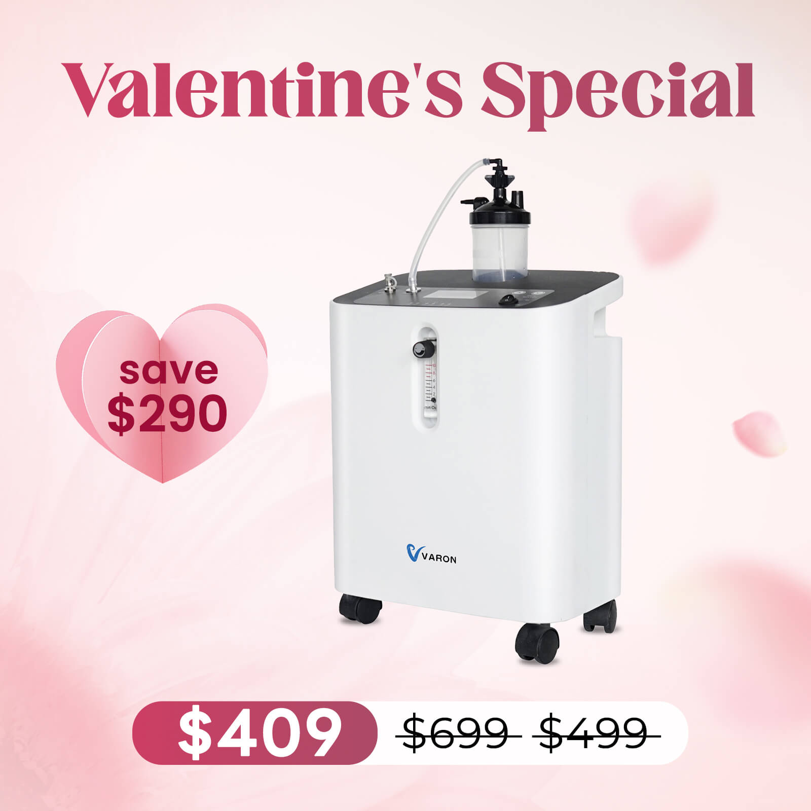 VARON Serene 3 Quiet Home Oxygen Concentrator | 1-10L/min Flow Settings