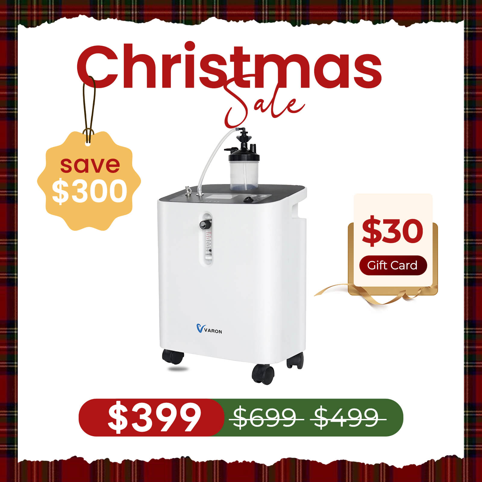 VARON Serene 3 Quiet Home Oxygen Concentrator | 1-10L/min Flow Settings