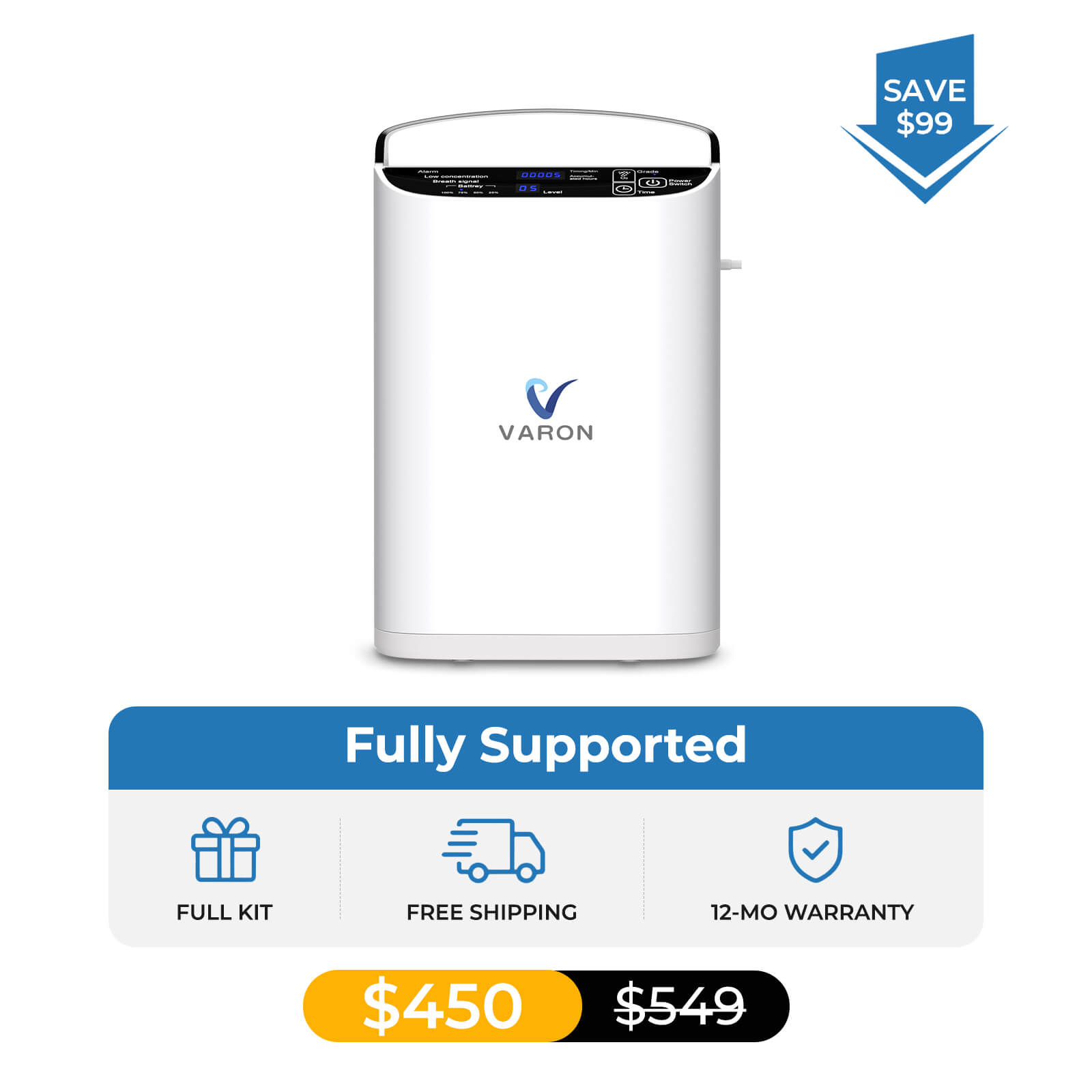 VARON 1-5L Portable Oxygen Concentrator NT-01