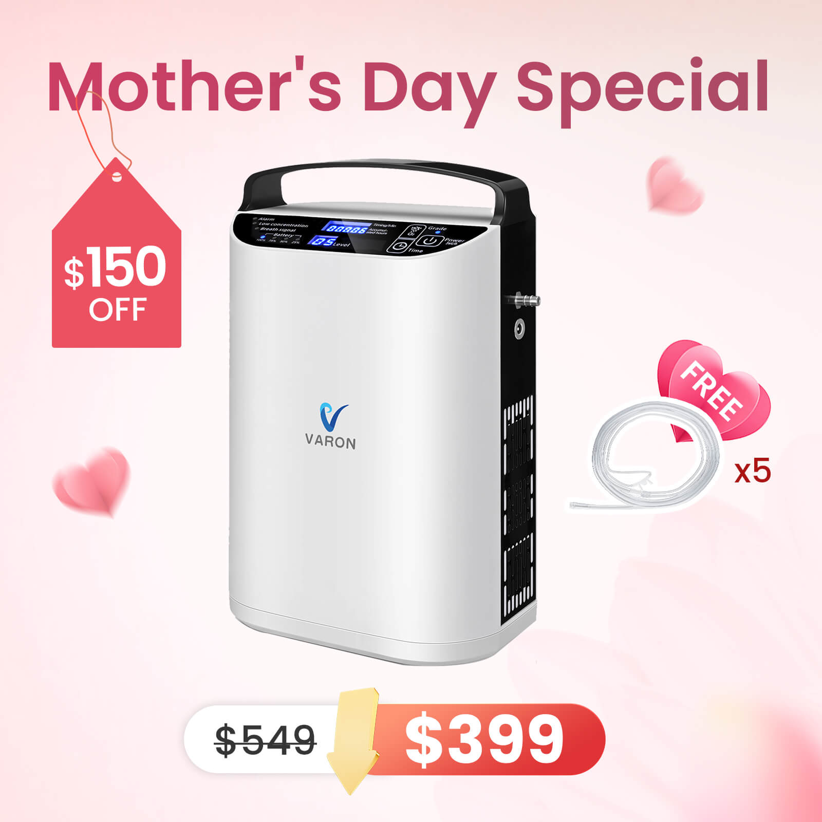 VARON 1-5L Portable Oxygen Concentrator NT-01