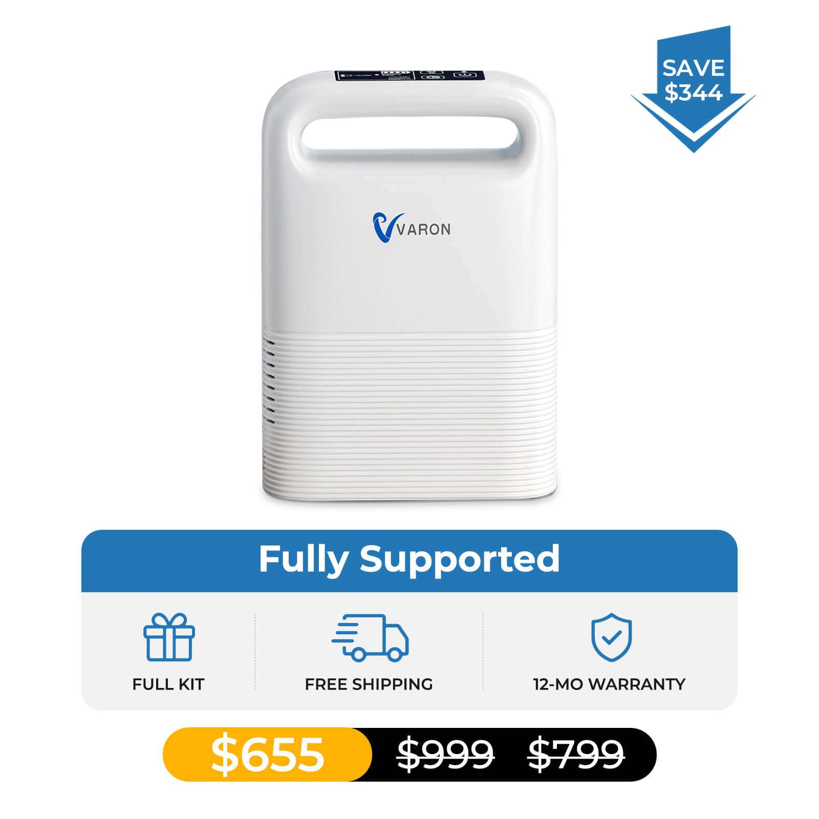 VARON 1-5L Pulse Flow Portable Oxygen Concentrator NT-02