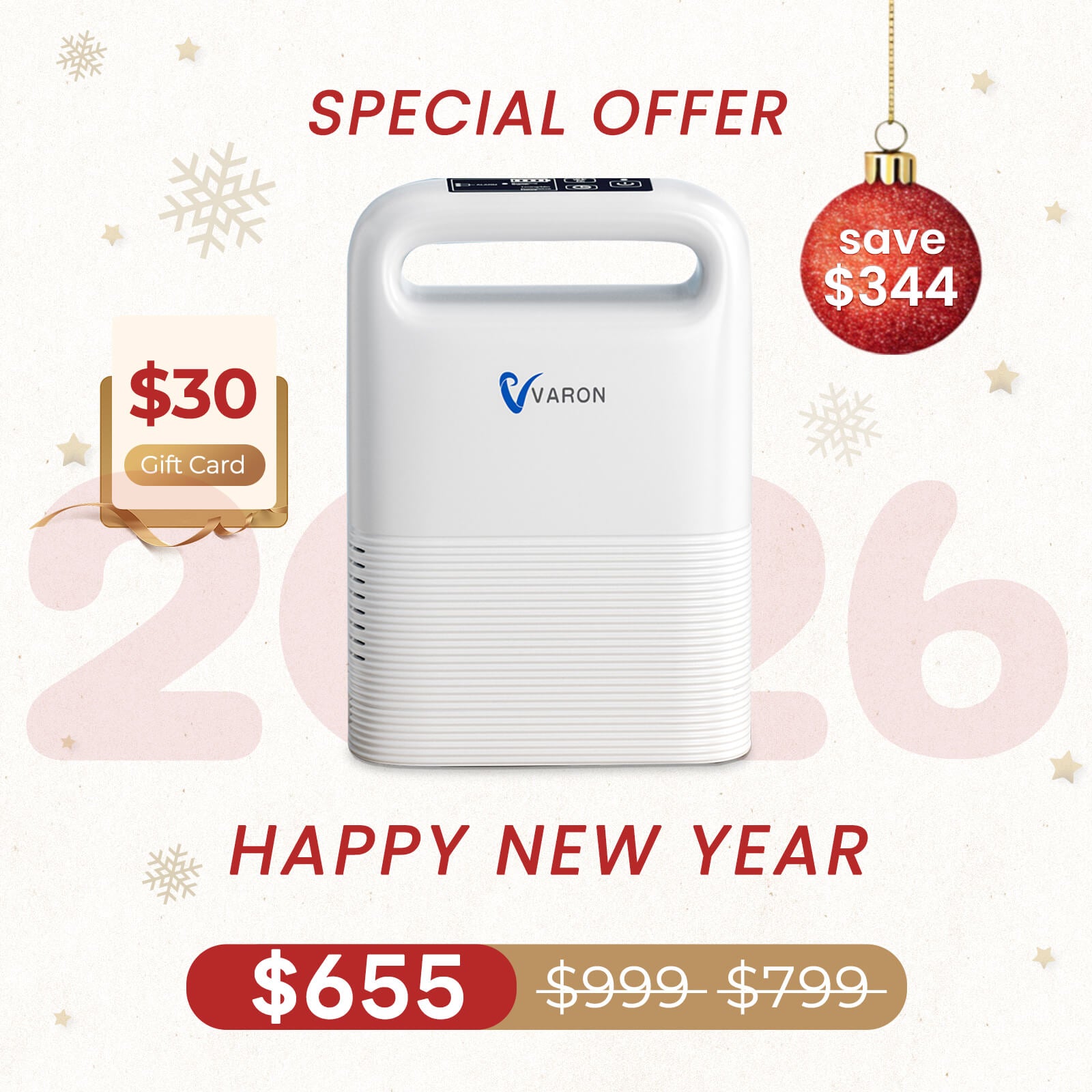 VARON 1-5L Pulse Flow Portable Oxygen Concentrator NT-02