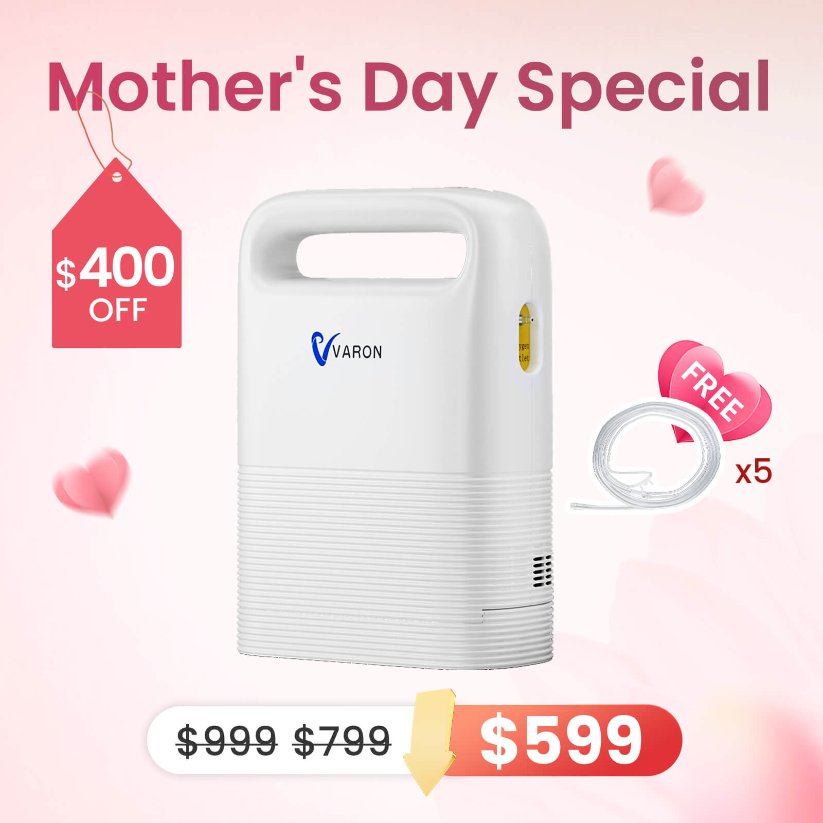 VARON 1-5L Pulse Flow Portable Oxygen Concentrator NT-02