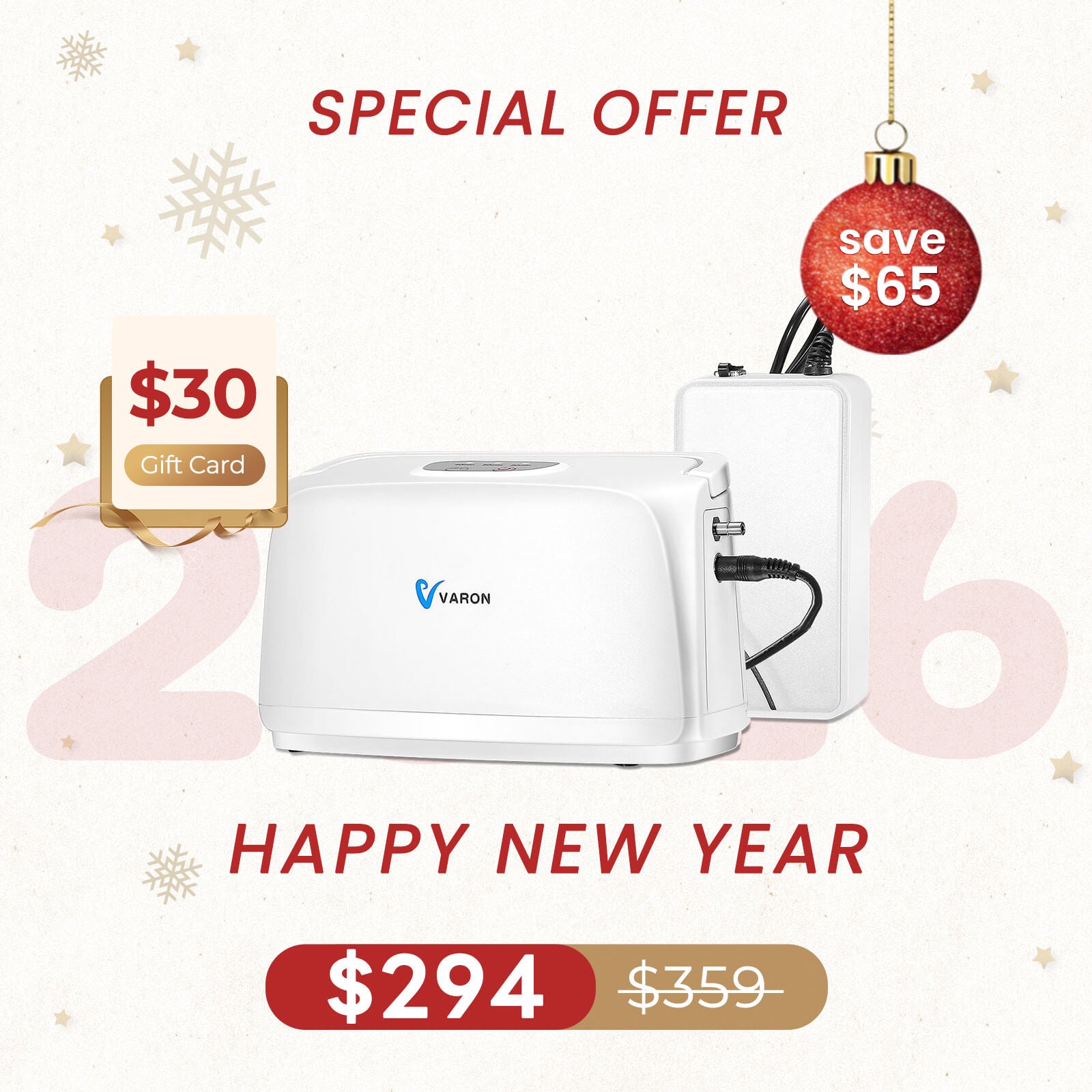 VARON 3L/min Portable Oxygen Concentrator NT-03