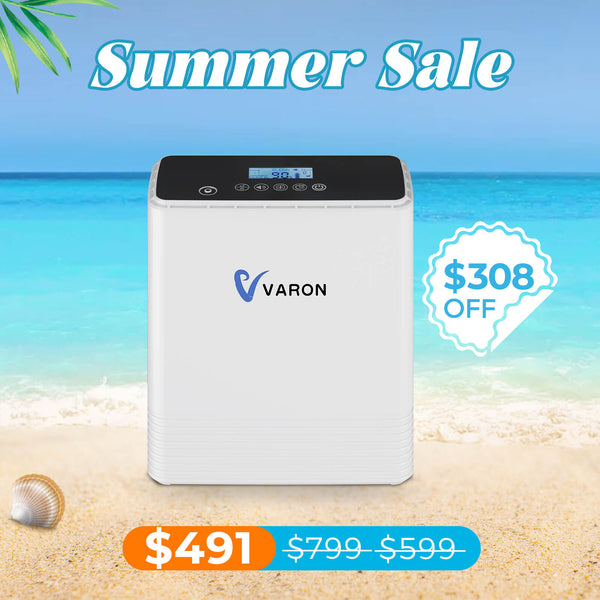 Portable Oxygen Concentrator Varon 1-6L/min Continuous Flow NT-06 Lightweight with 8-stage filtration