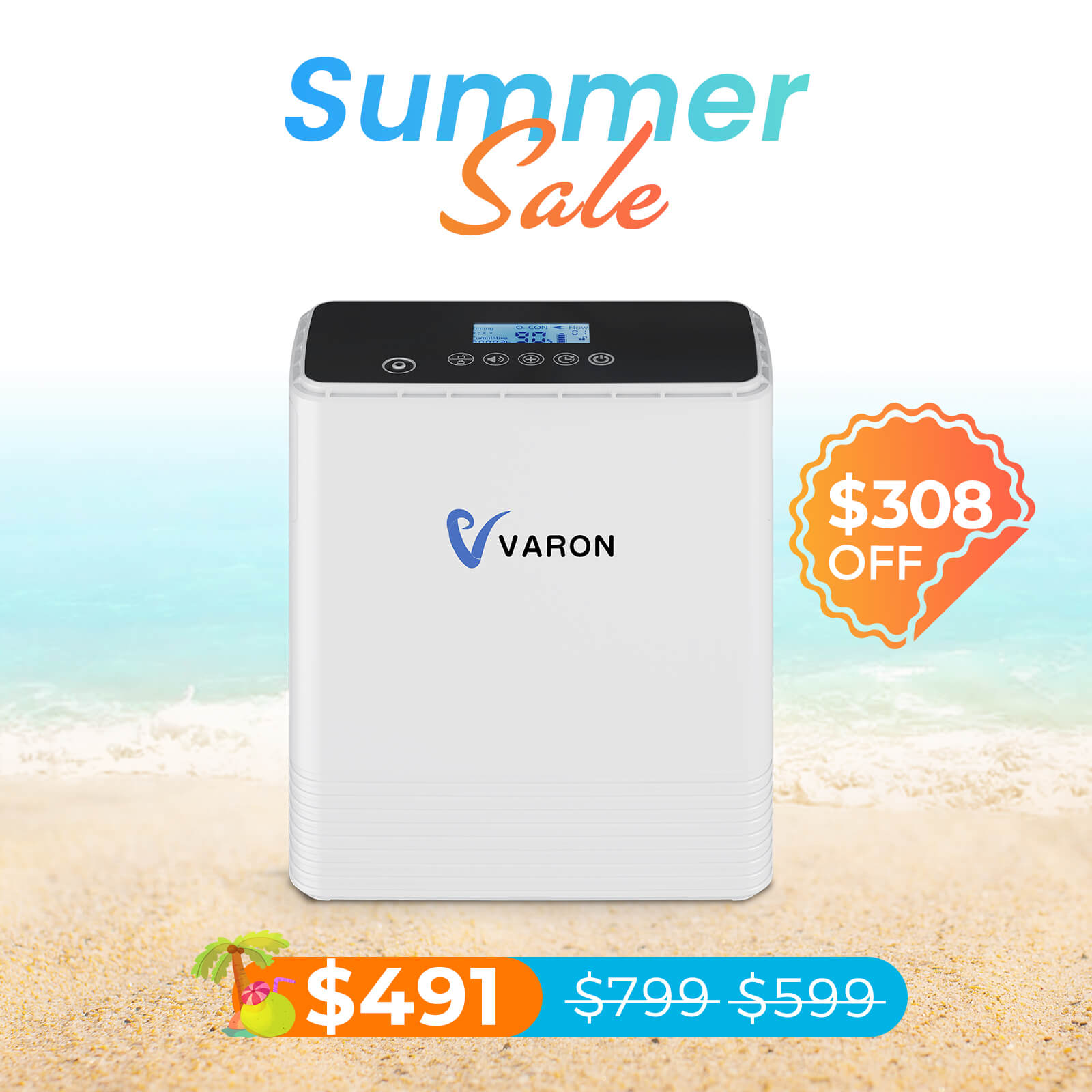 New Arrival VARON 1-6L Continuous Portable Oxygen Concentrator NT-06