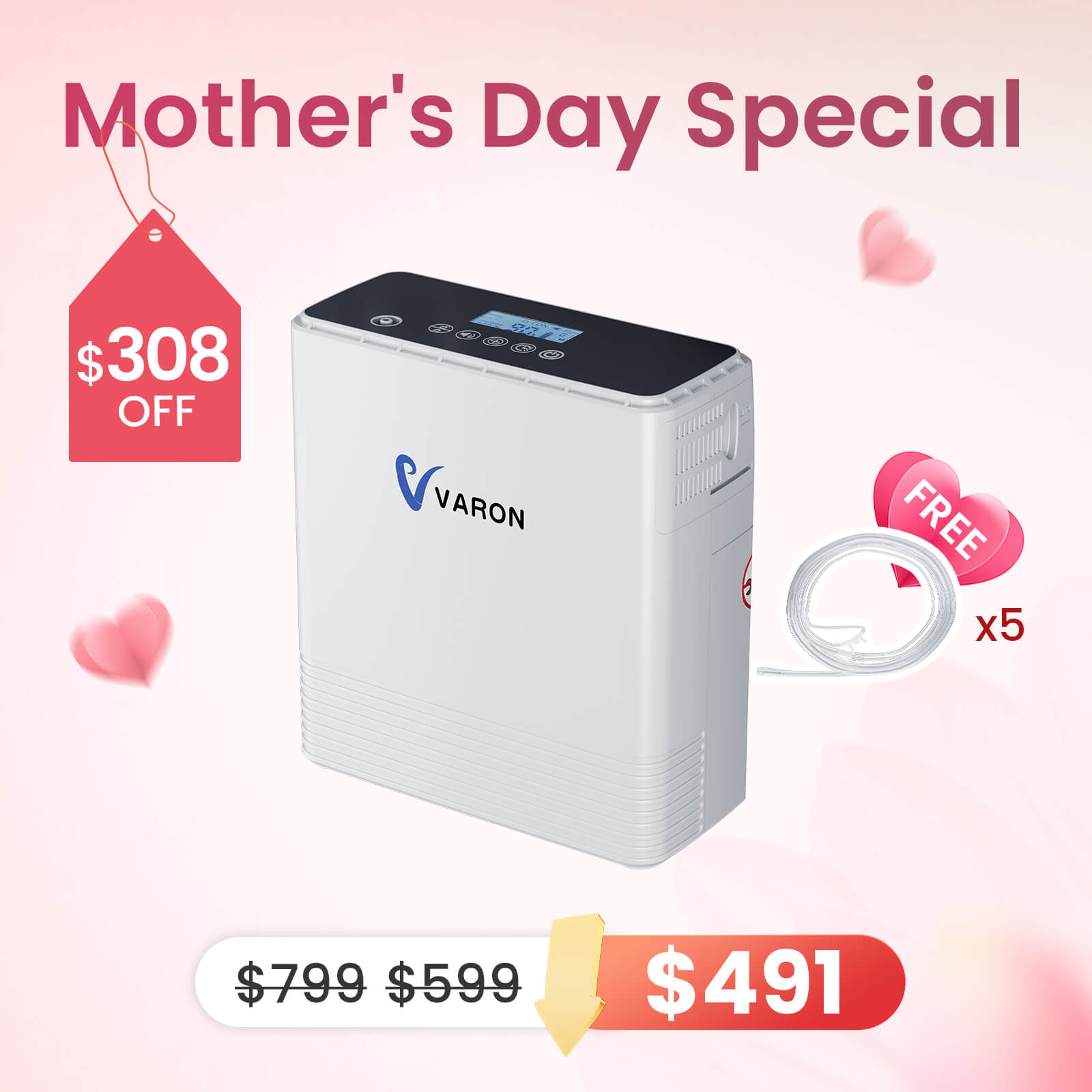 Our Best-Seller! VARON 1-6L Continuous Portable Oxygen Concentrator NT-06