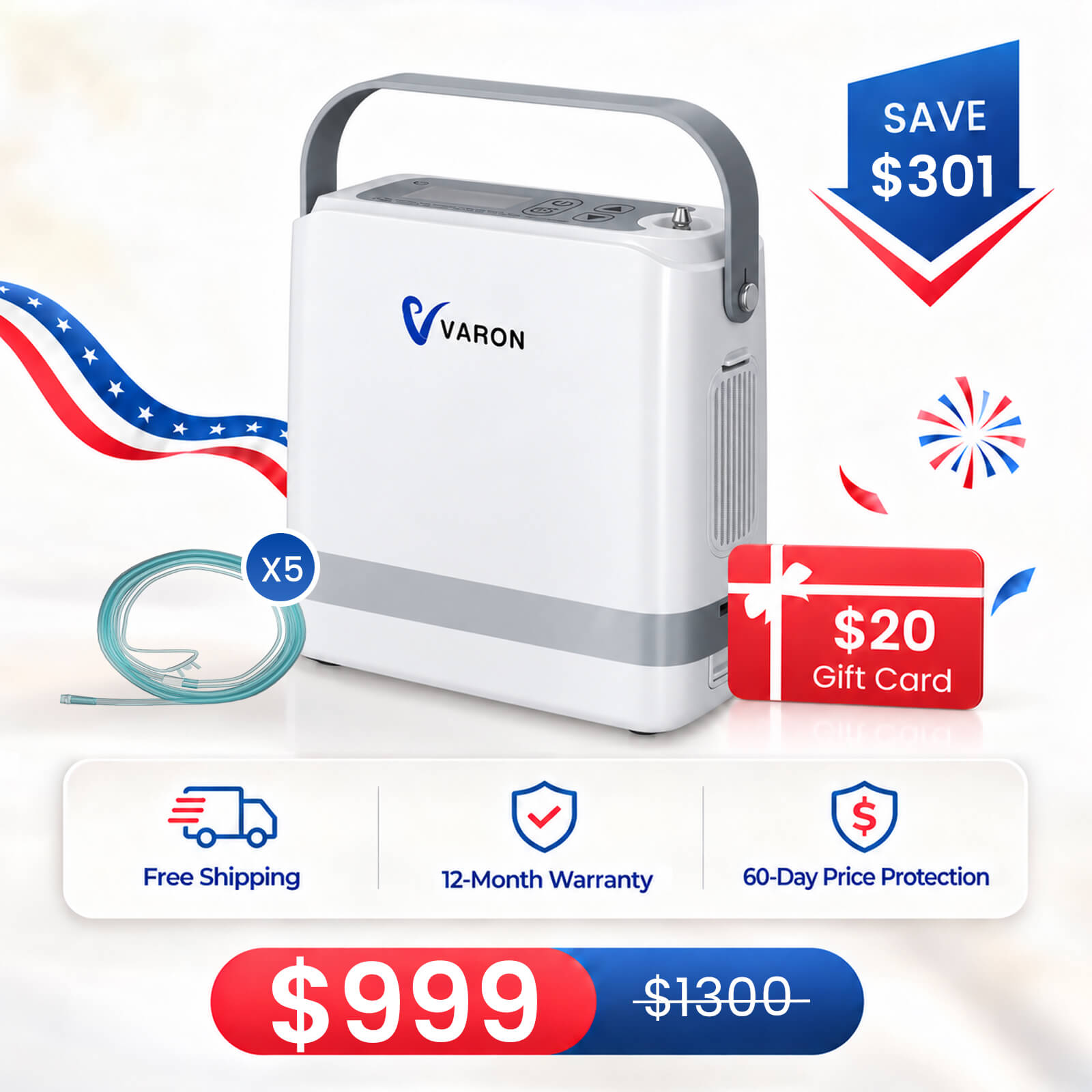 Flagship! VARON NT-08G Ultra-Compact 1–8L Oxygen Concentrator
