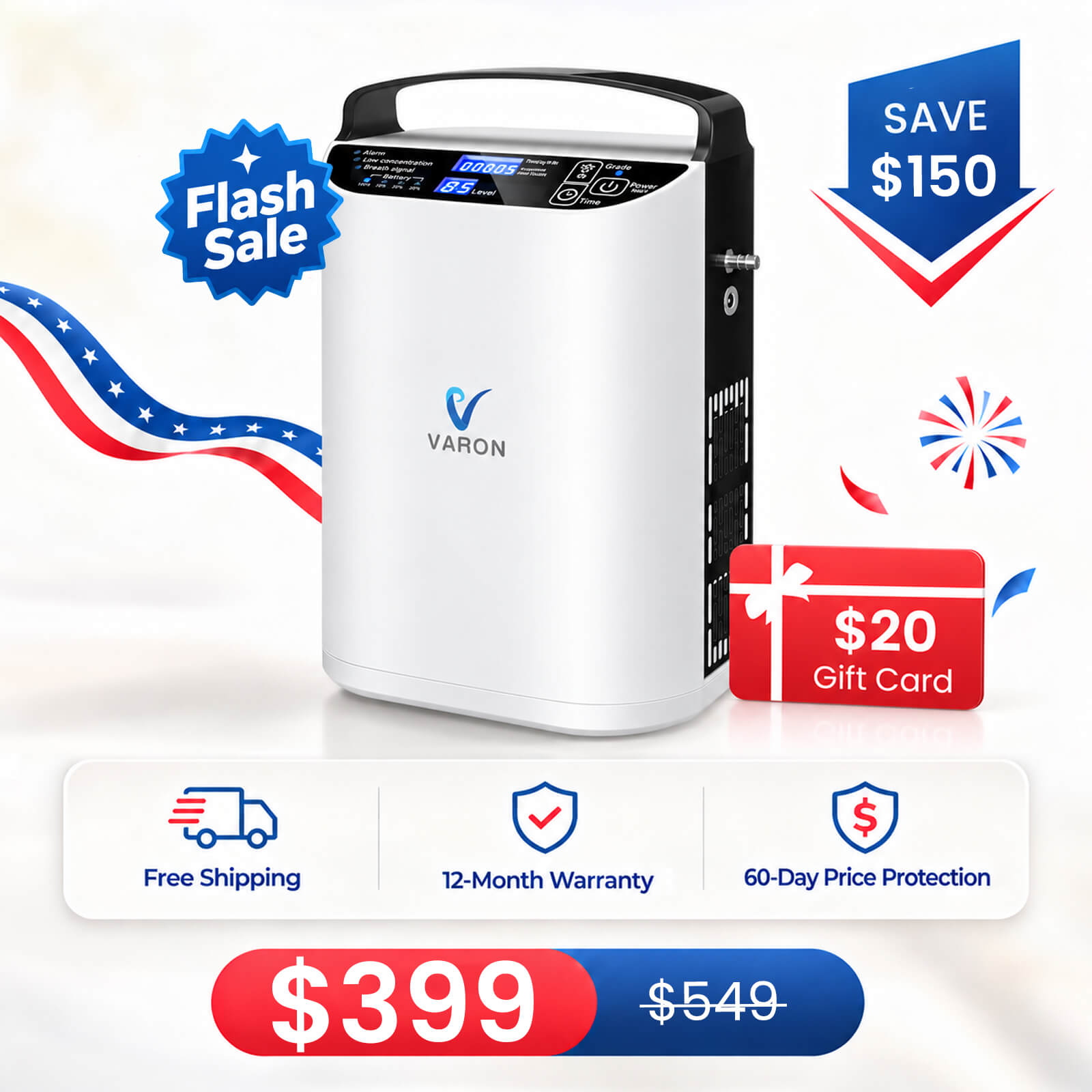 VARON 1-5L Portable Oxygen Concentrator NT-01