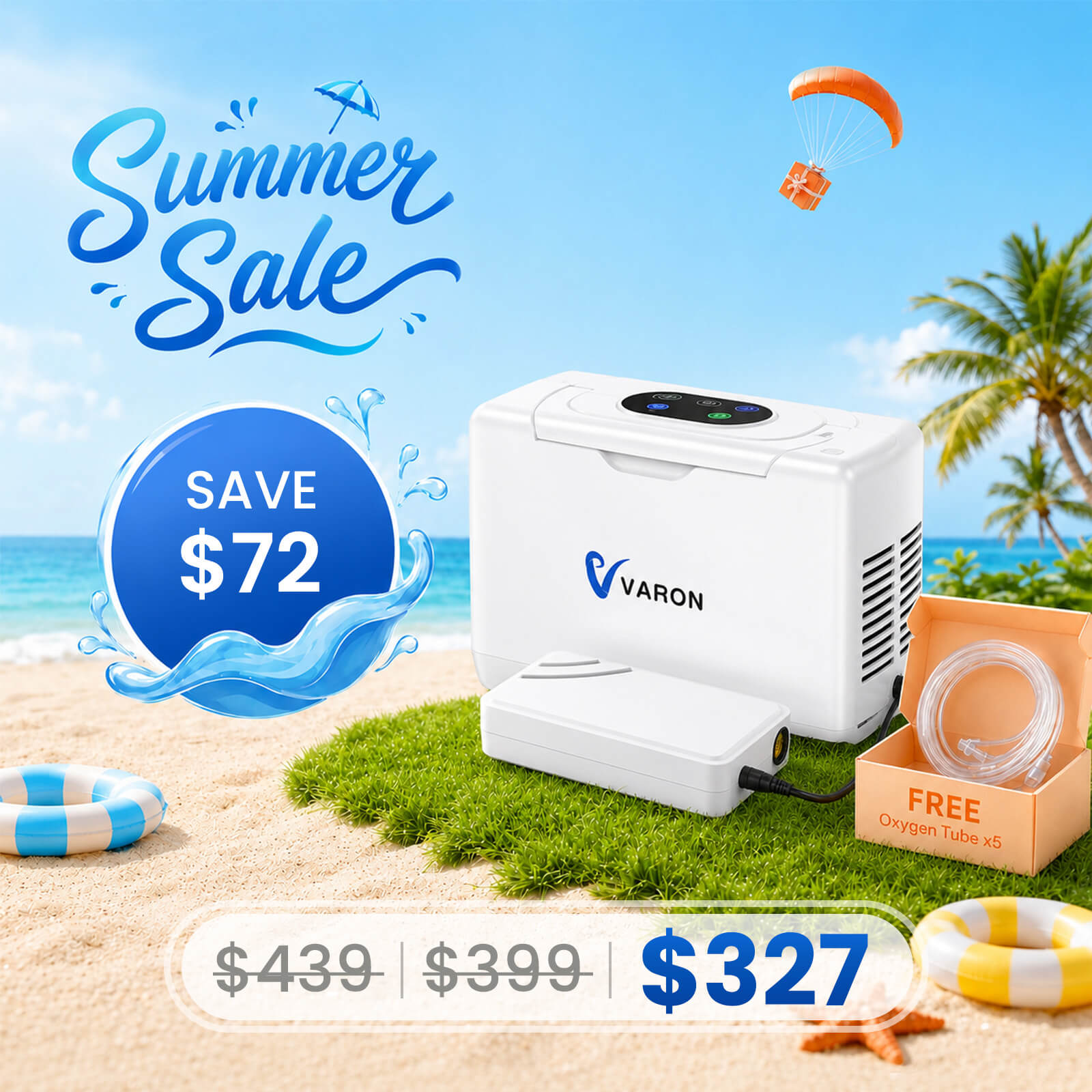 🔥VARON 3L/min Portable Oxygen Concentrator NT-05(Continuous Flow)