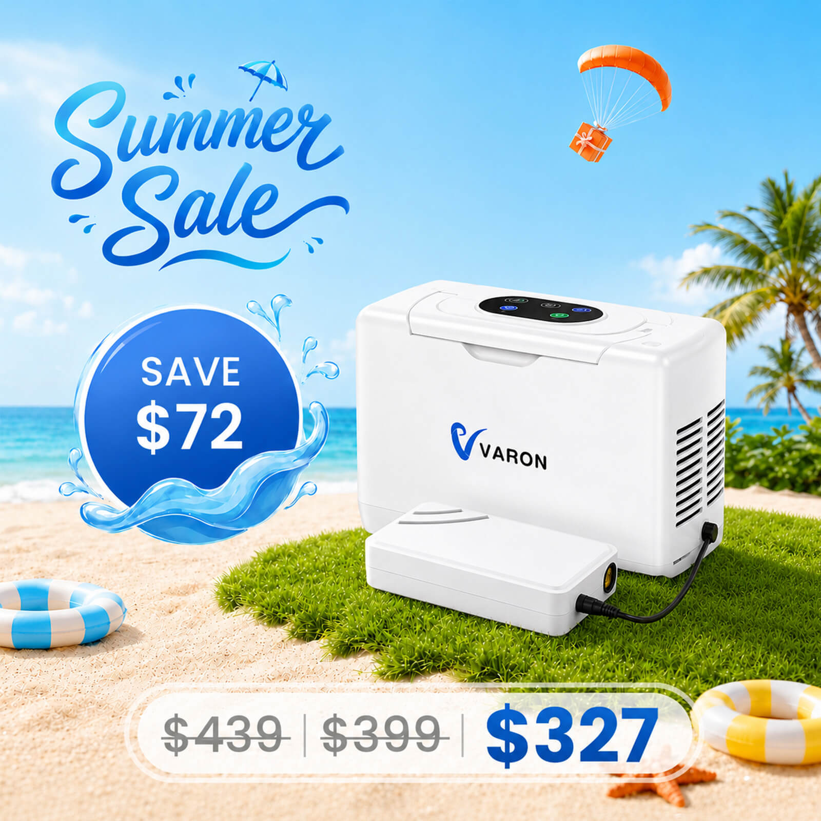 🔥VARON 3L/min Portable Oxygen Concentrator NT-05(Continuous Flow)