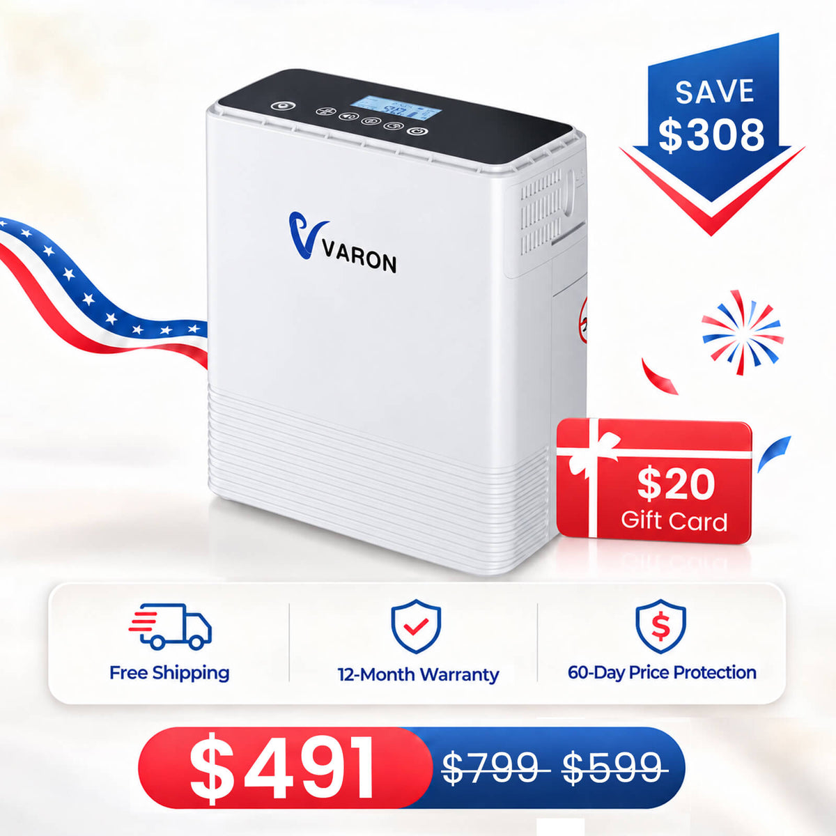 Our Best-Seller! VARON 1-6L Continuous Portable Oxygen Concentrator NT-06