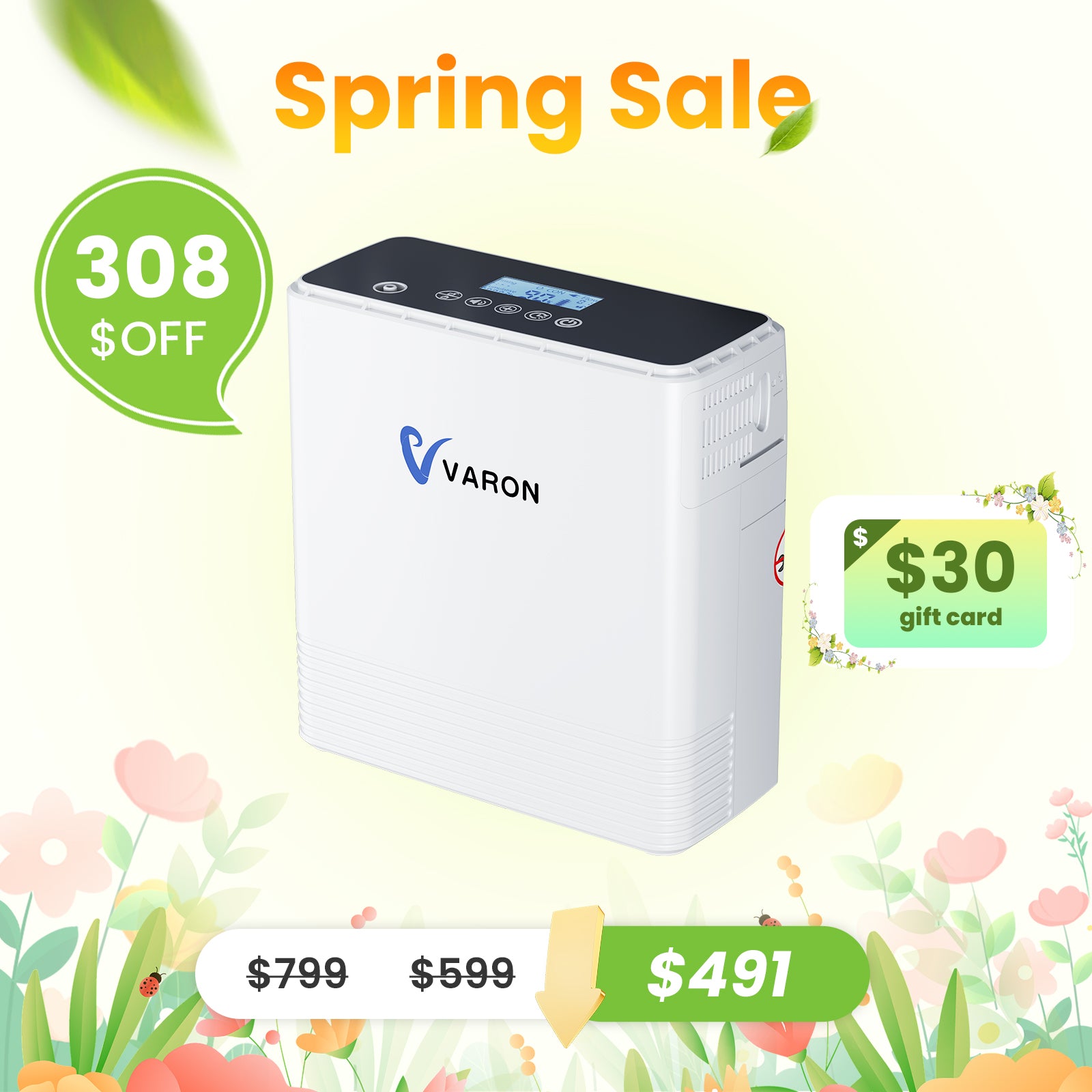 Our Best-Seller! VARON 1-6L Continuous Portable Oxygen Concentrator NT-06