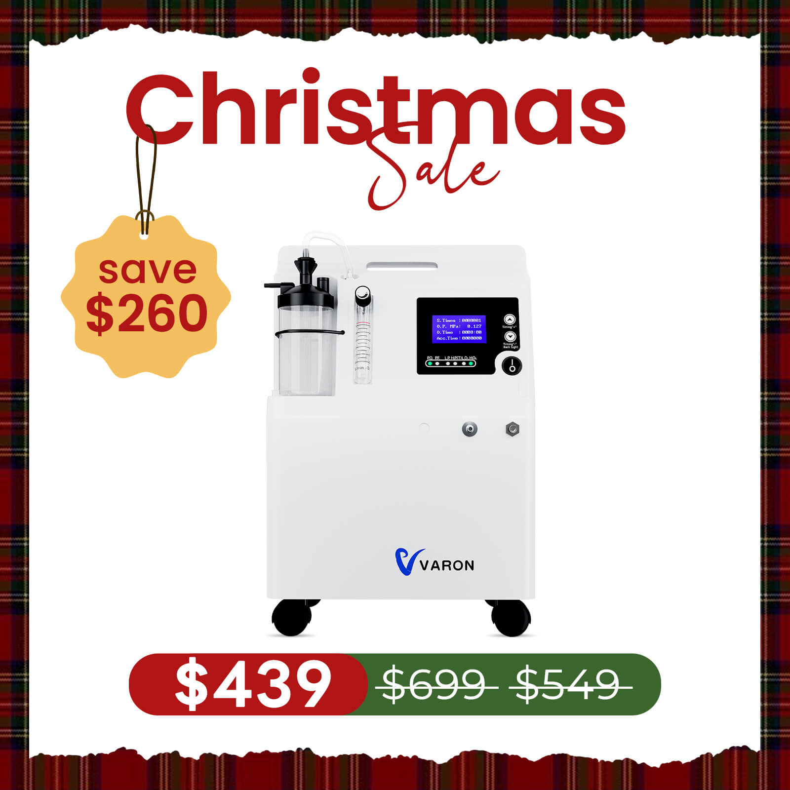 FDA Approval! VARON 0.5-5L Home Oxygen Concentrator Serene 5 with High Oxygen Purity