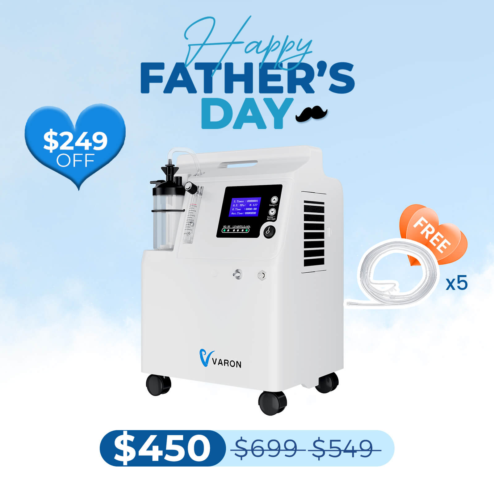 FDA Approval! VARON 0.5-5L Home Oxygen Concentrator Serene 5 with High Oxygen Purity