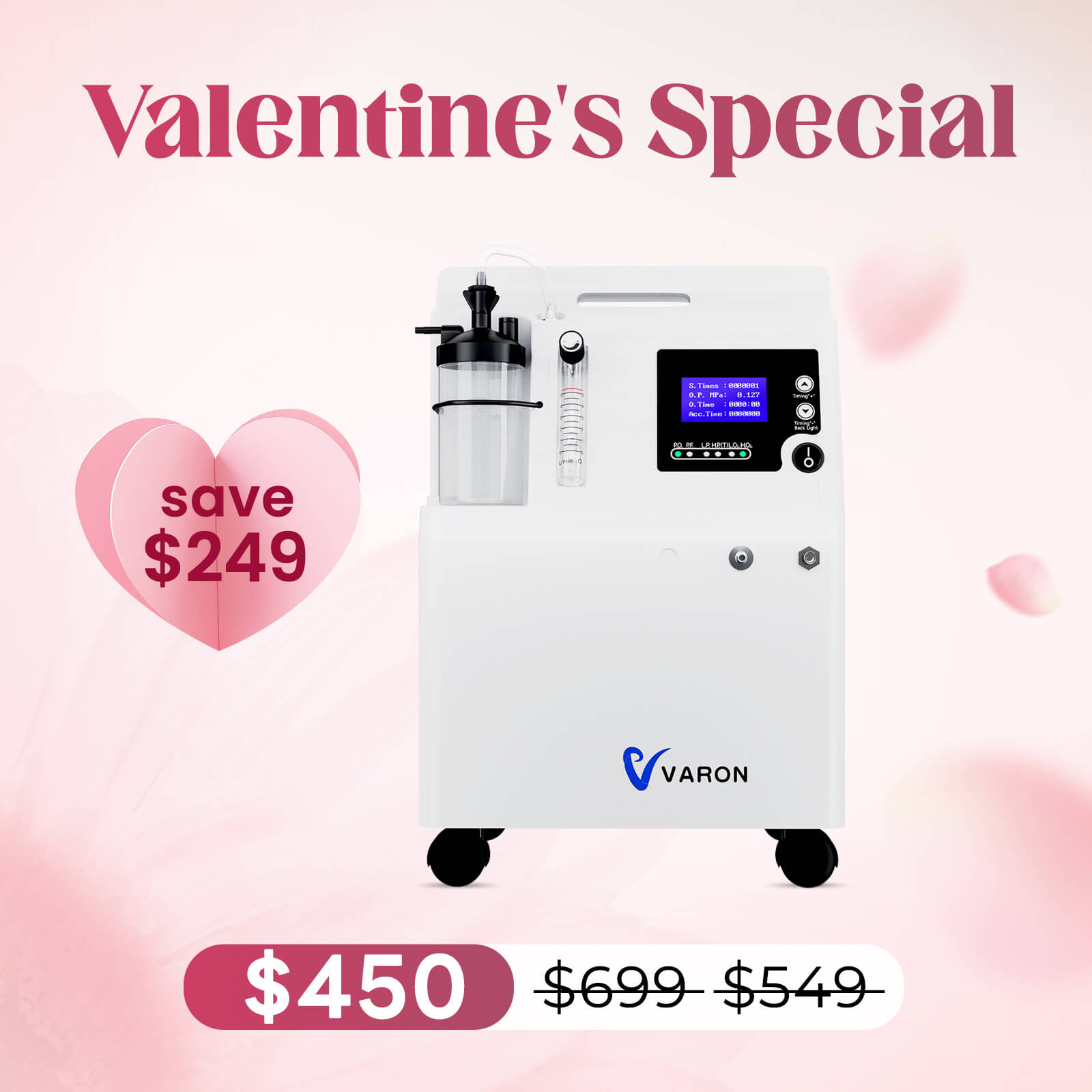 FDA Approval! VARON 0.5-5L Home Oxygen Concentrator Serene 5 with High Oxygen Purity