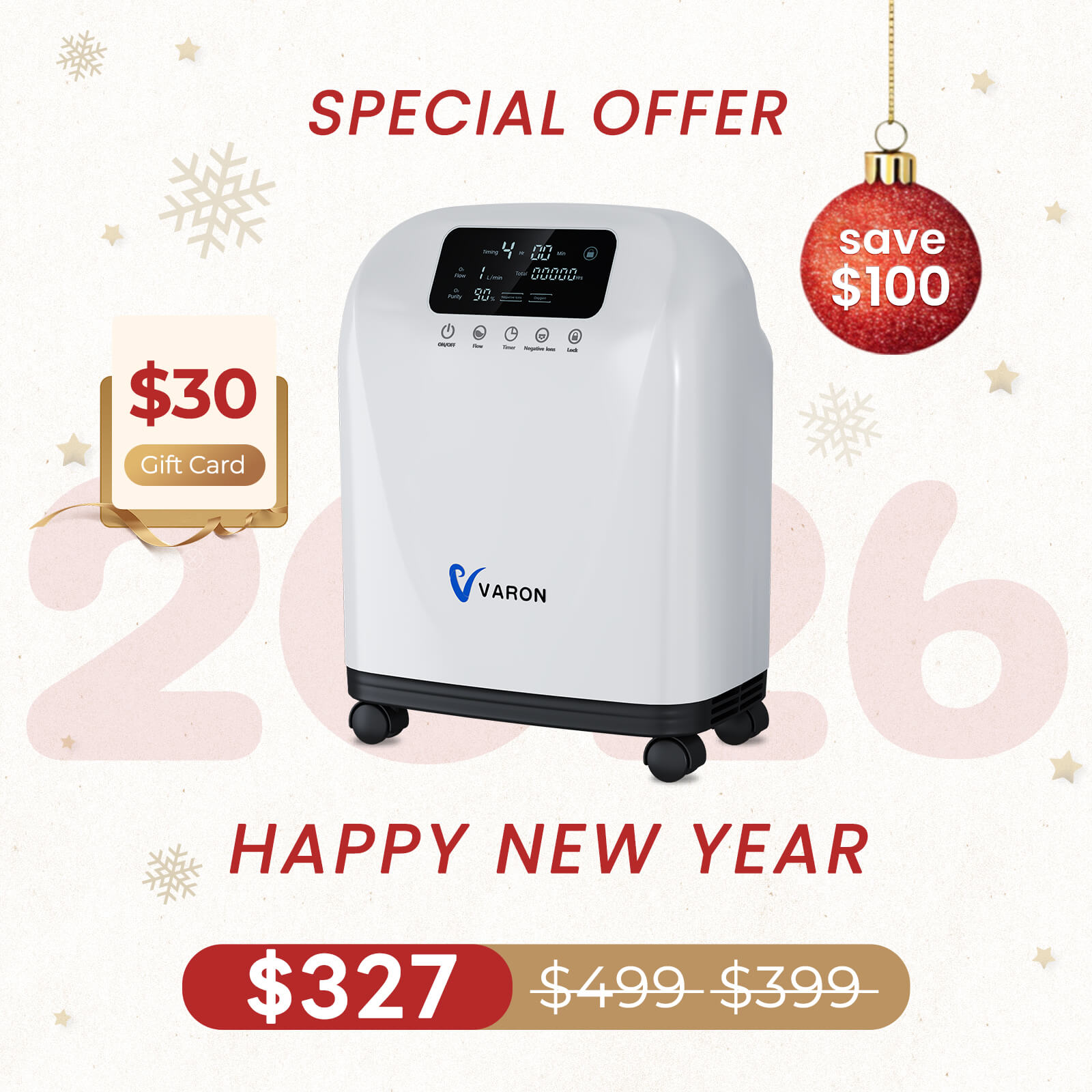 VARON 1-9L Continuous Home Oxygen Concentrator VH-4