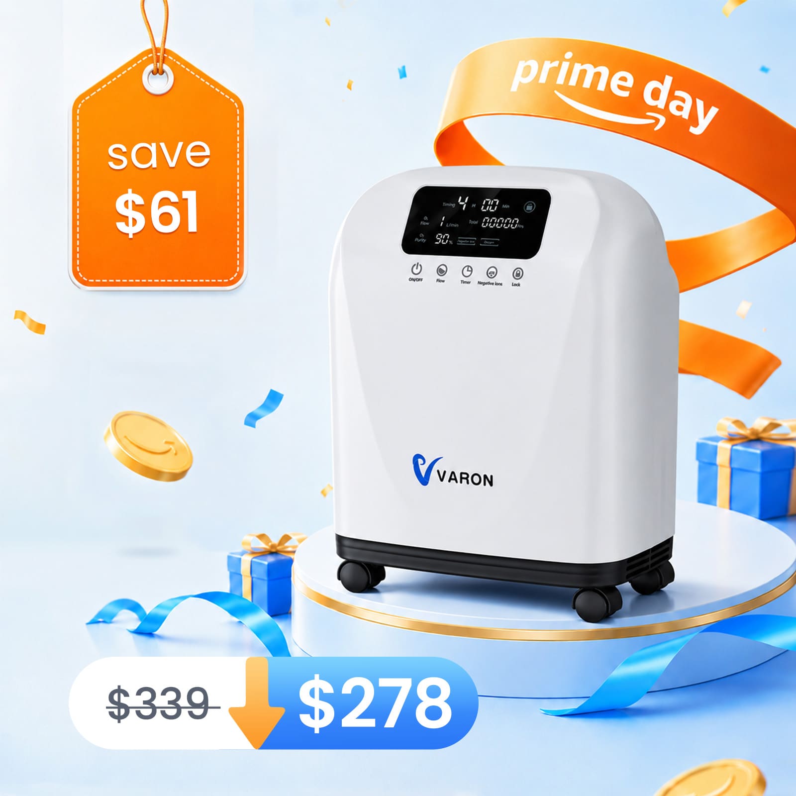 VARON 1-9L Continuous Home Oxygen Concentrator VH-4