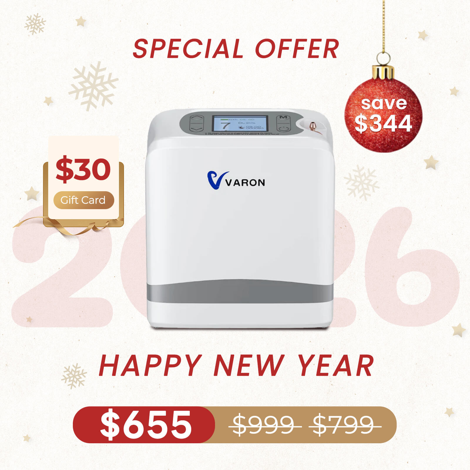 VARON 1-7L Portable Oxygen Concentrator VP-8 lite