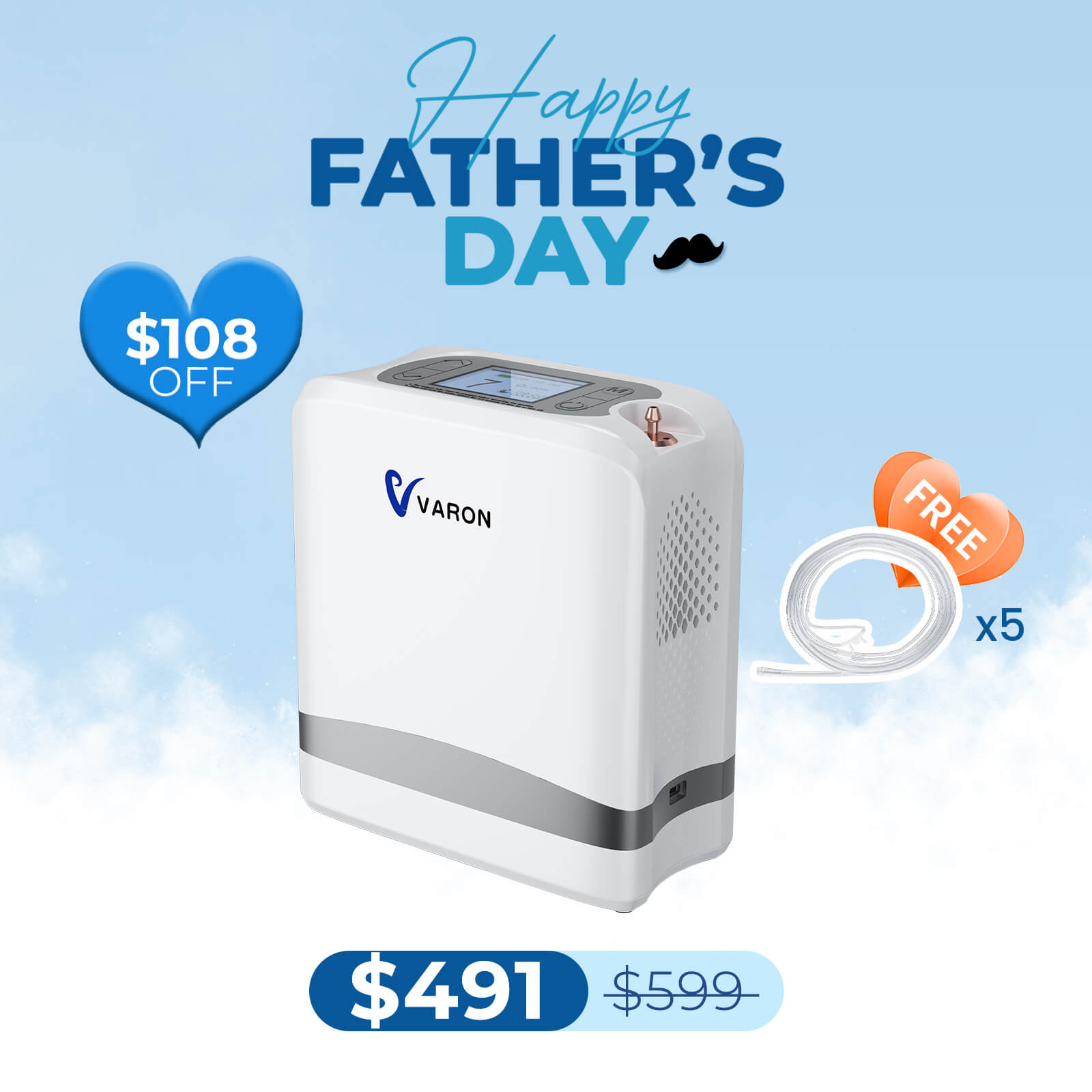 New Arrival! VARON 1-7L Portable Oxygen Concentrator VP-8 lite