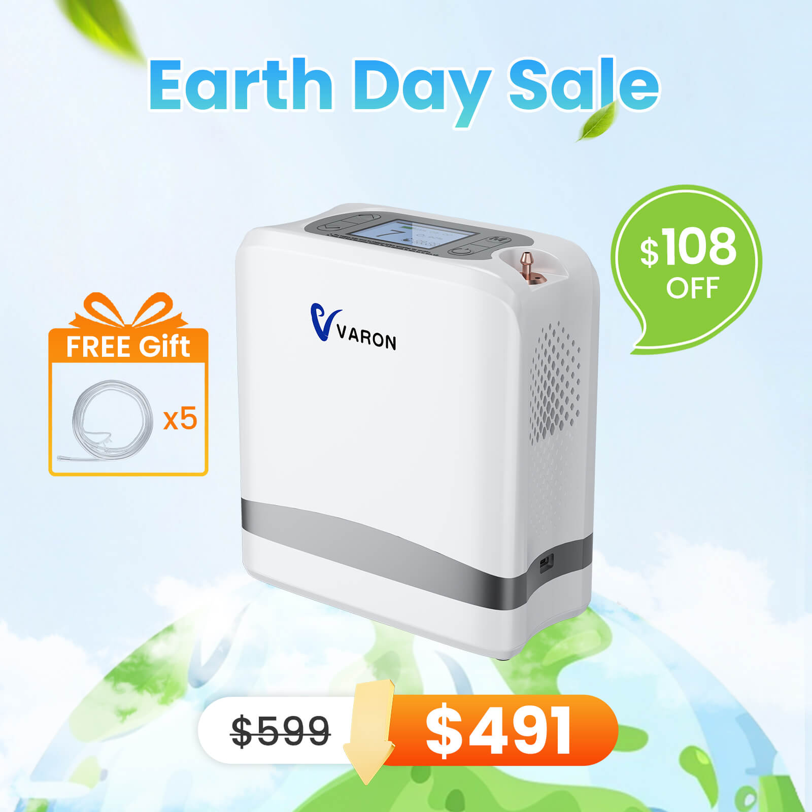 New Arrival! VARON 1-7L Portable Oxygen Concentrator VP-8 lite