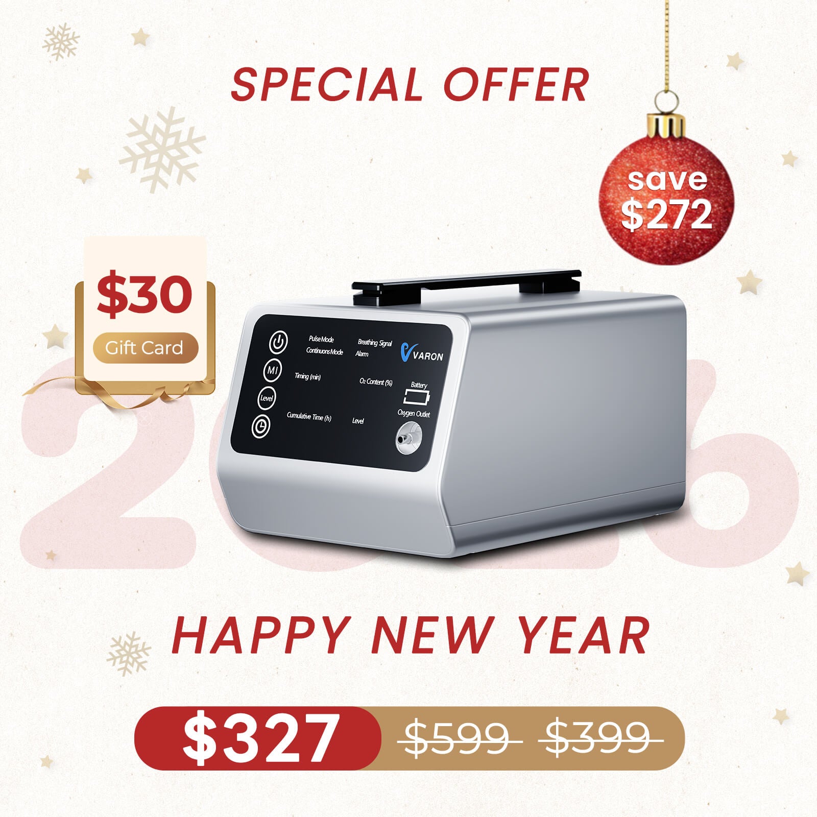 VARON 1-5L/Min Oxygen Concentrator VT-1 for Travel