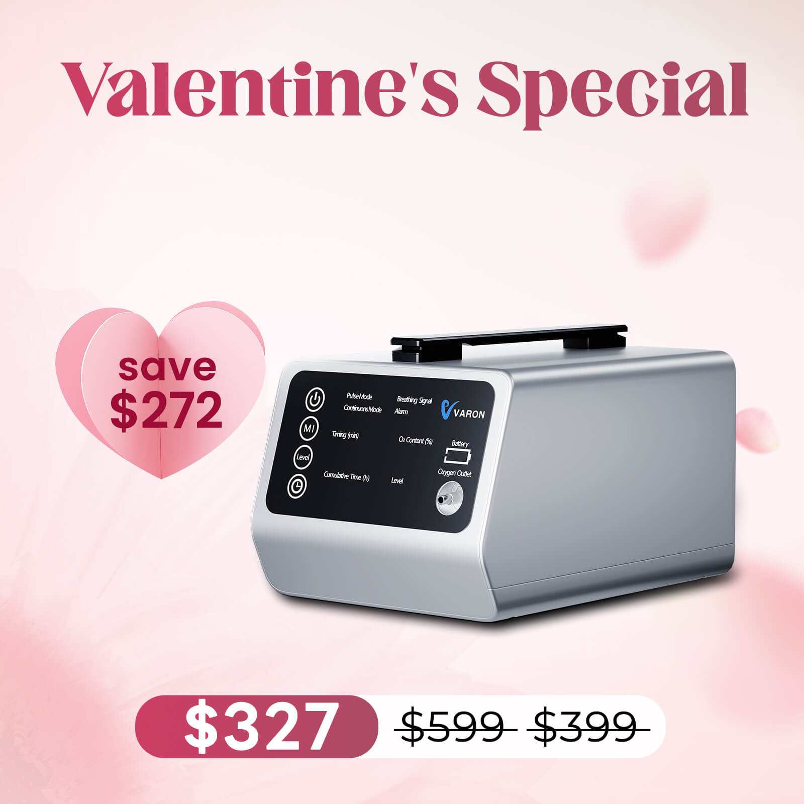 VARON 1-5L/Min Oxygen Concentrator VT-1 for Travel