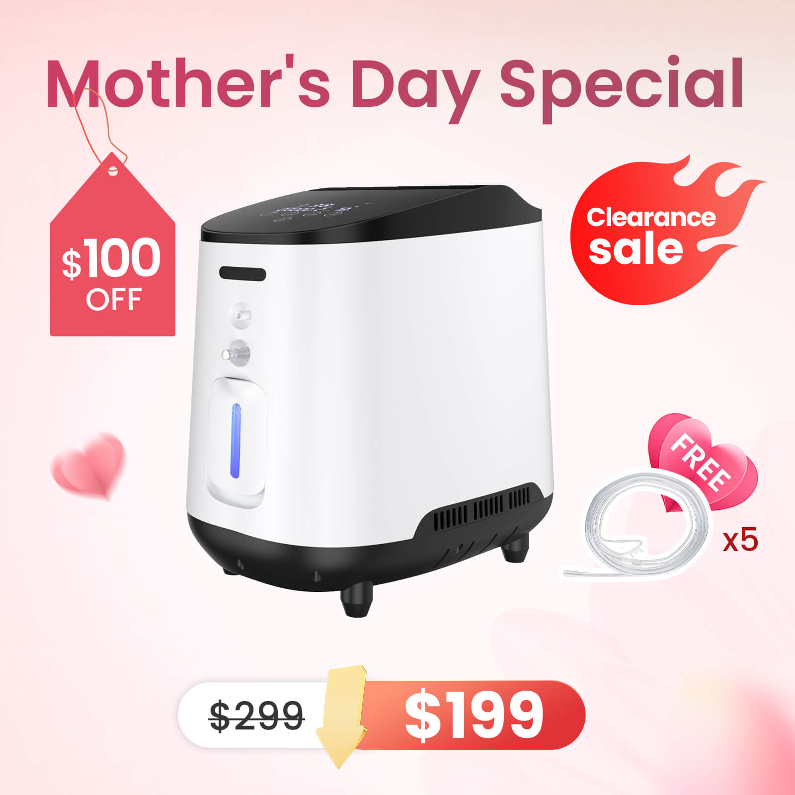 VARON 1~7L/Min Home Oxygen Concentrator 105W