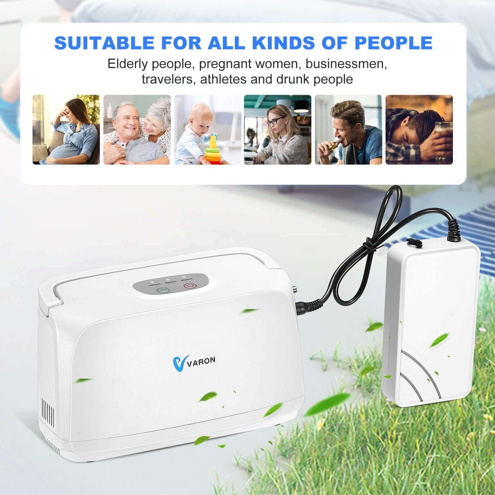 VARON 3L/min Portable Oxygen Concentrator NT-03